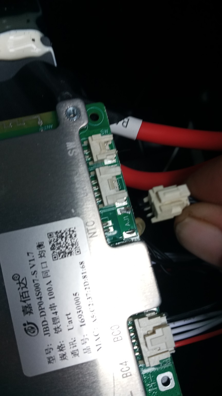 lifepo4 battery disconnected ntc cable